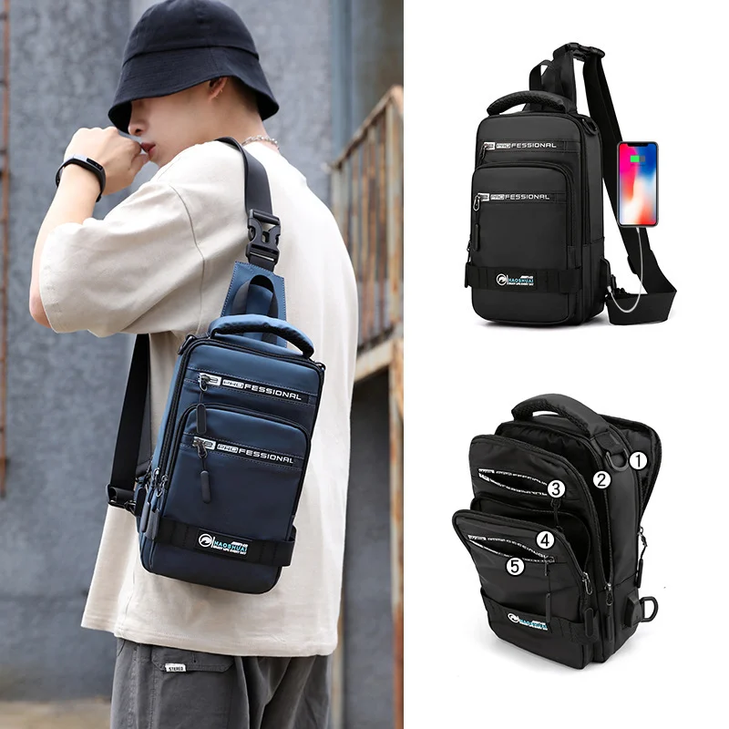 Multifunction Bags for Men Nylon Backpack Crossbody - Image 6