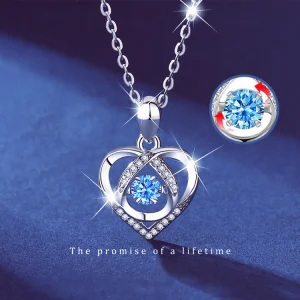 S925 Beating Heart-shaped Necklace Women Luxury Love