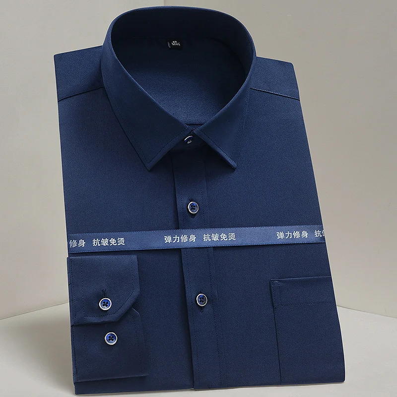 Work Clothes Mercerized Stretch Shirt For Men - Image 7