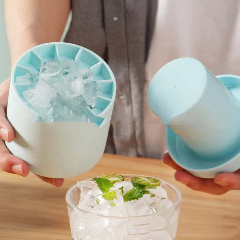 Portable 2 in 1 Ice Bucket Mold with Lid Space Saving - Image 3