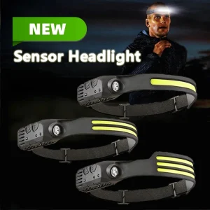 LED Induction Riding Headlamp Flashlight USB