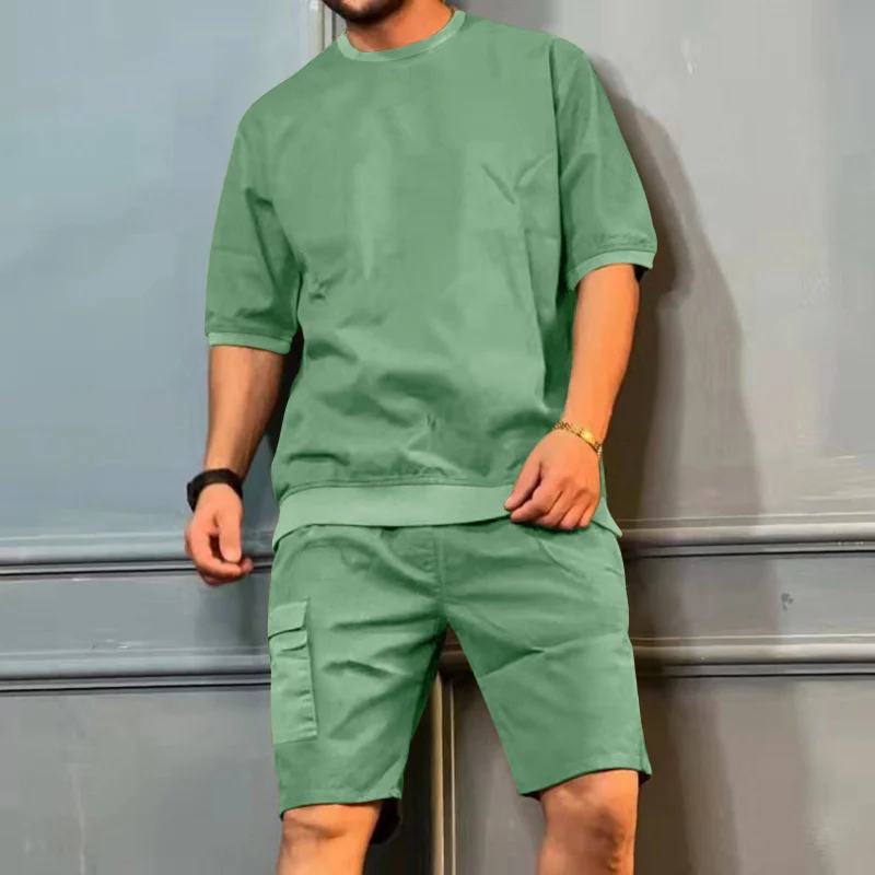 Men's Workwear Multi-pocket Shorts Tracksuit - Image 8