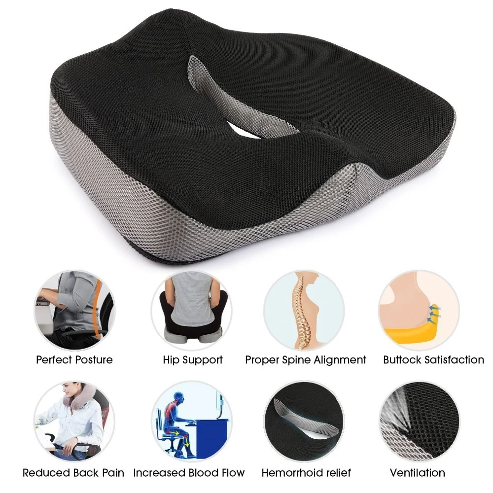 Coccyx Orthopedic Comfortable Memory Foam Chair Car