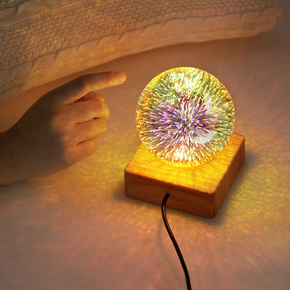USB 3D Firework Crystals Ball Night Light Plug in - Image 5