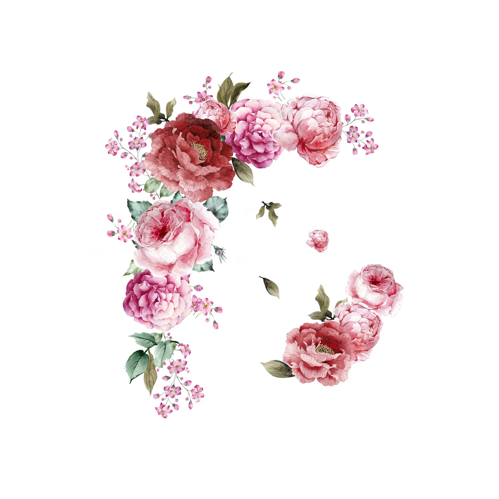 Home Wall Living Room Decoration Watercolor Peonies - Image 3