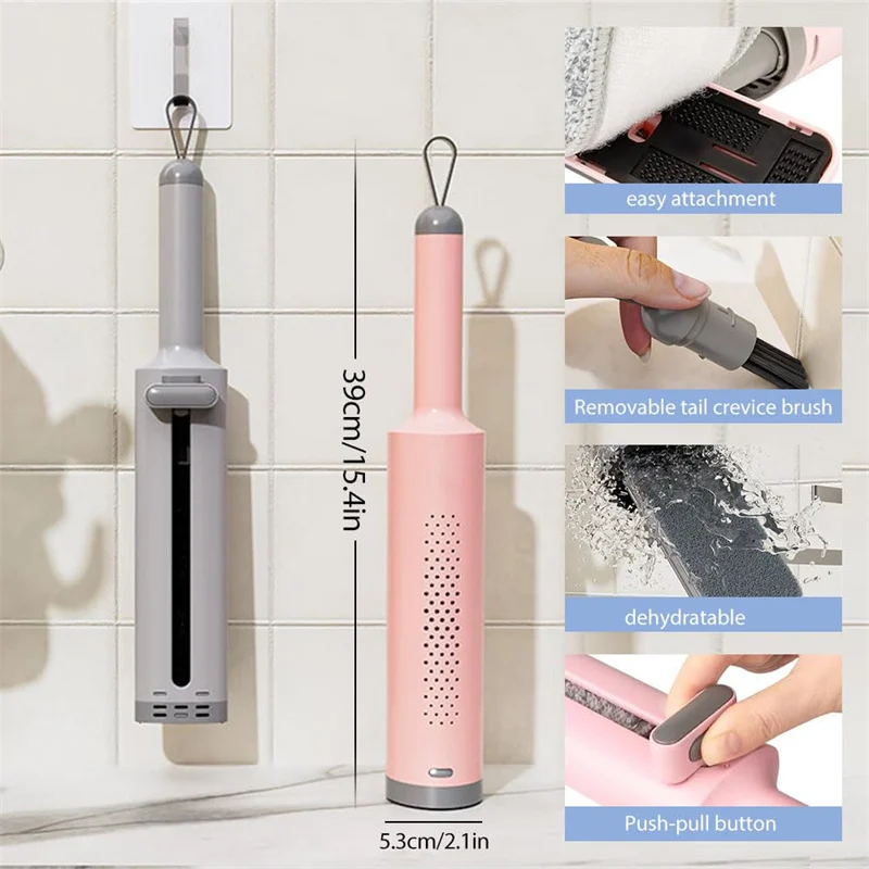 Rotatable Self-Squeeze Mini Mop with Crevice Brush Hand - Image 6