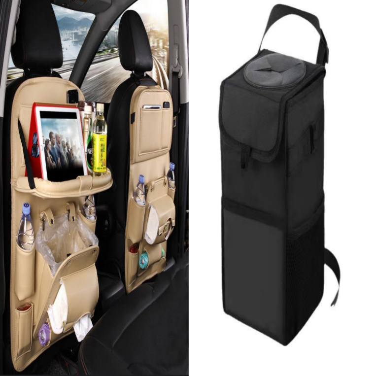 PU Leather Car Storage Bag Multifunction Seat Back Tray - Image 10