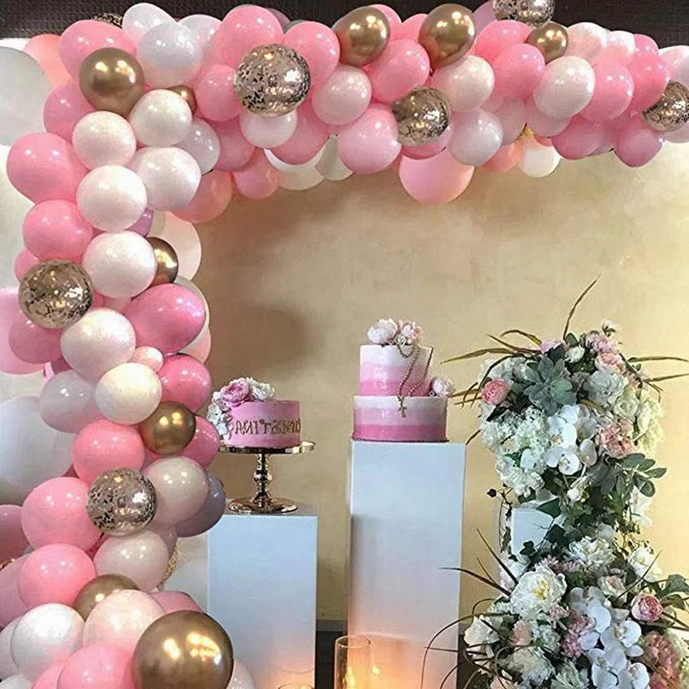 127pcs Pink Balloon Arch Garland Kit White Pink Gold - Image 6