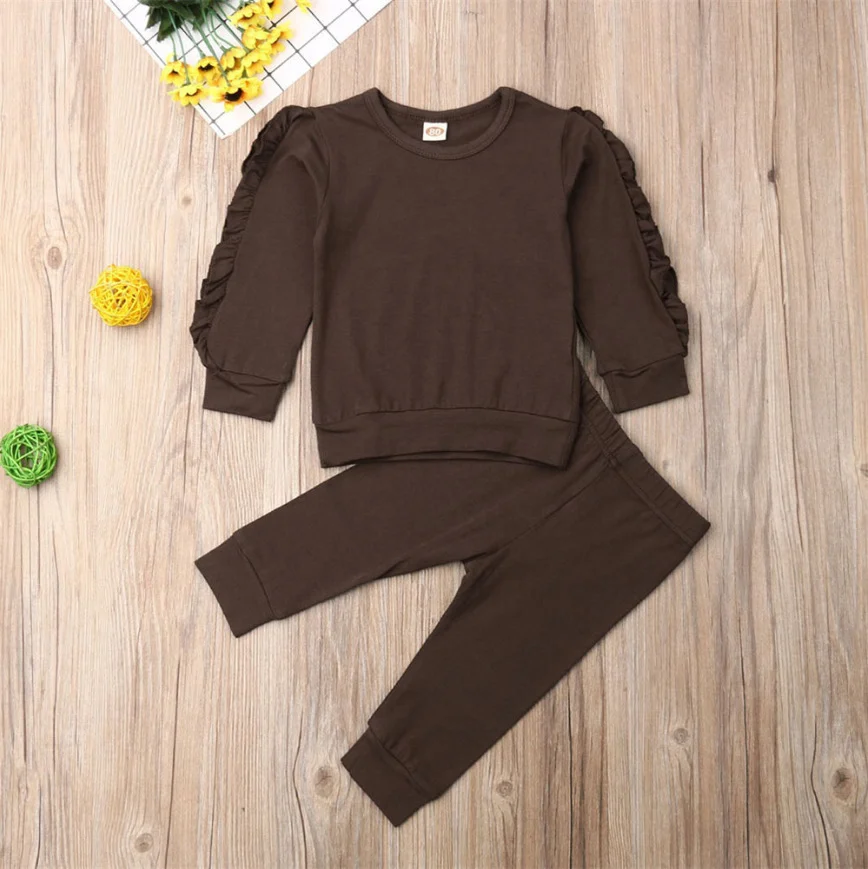 Newborn Baby Boys Girls Ruffles Jumper Solid Long - Image 5