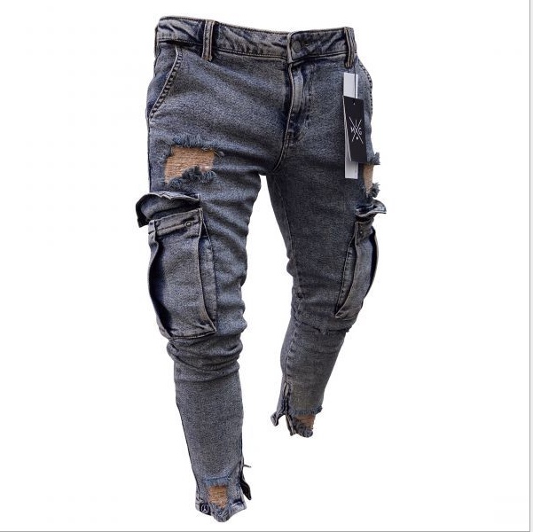 Cargo Hole Denim Jeans Men - Image 5