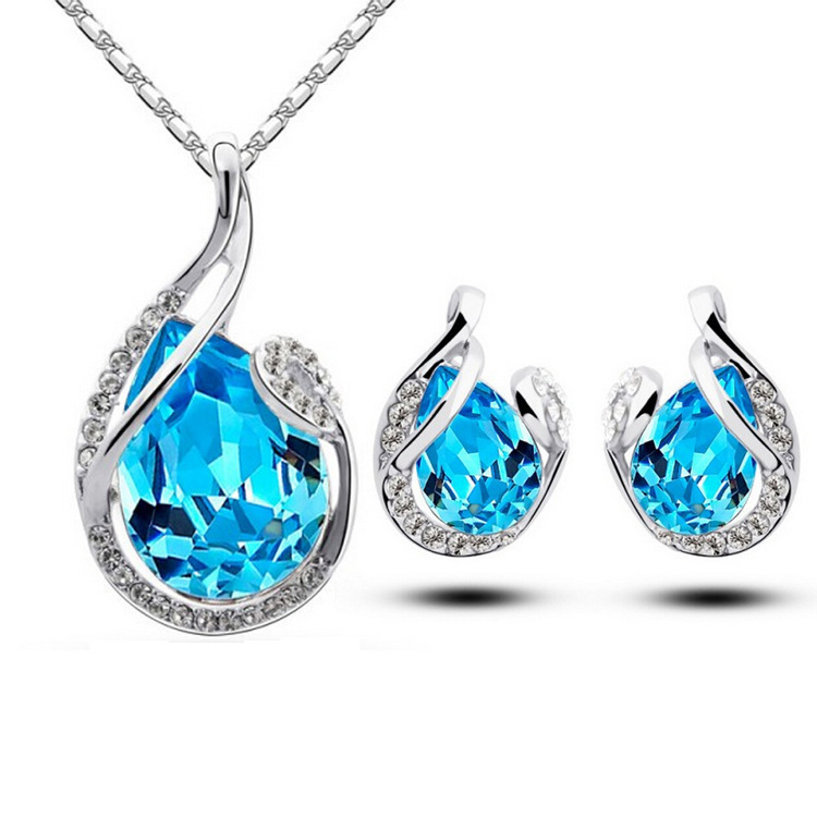 3pcs Rhinestone Necklace Set with Earrings Fashion - Image 2