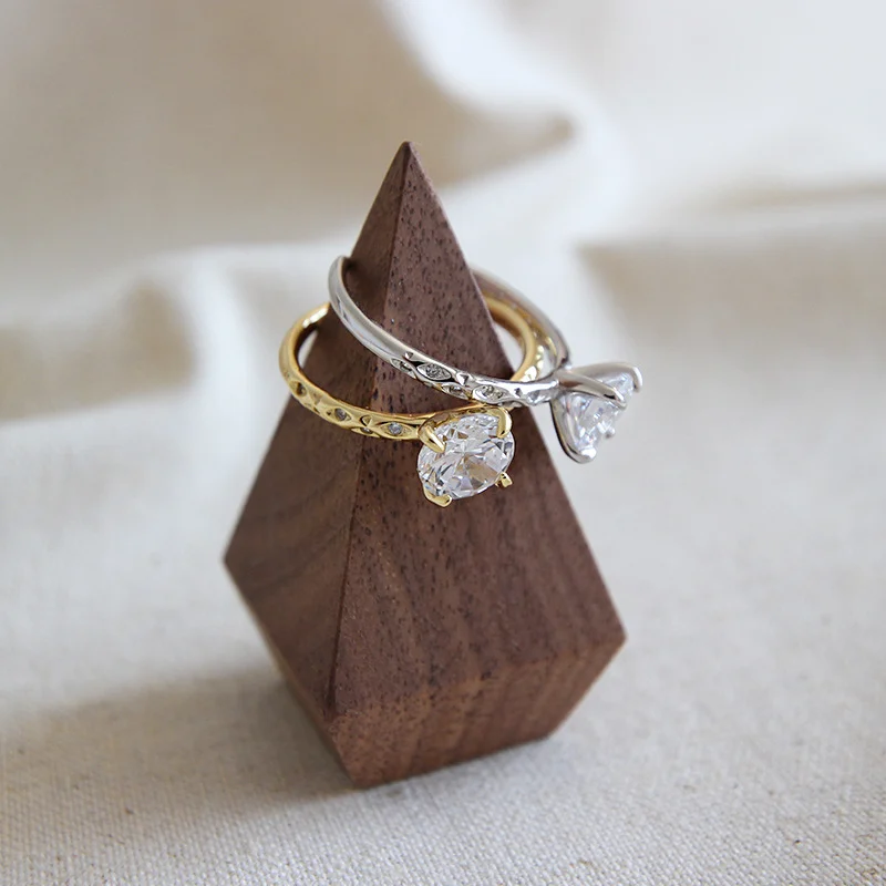 925 Silver AAAA Zircon Rings Minimalist Big Zircon - Image 2