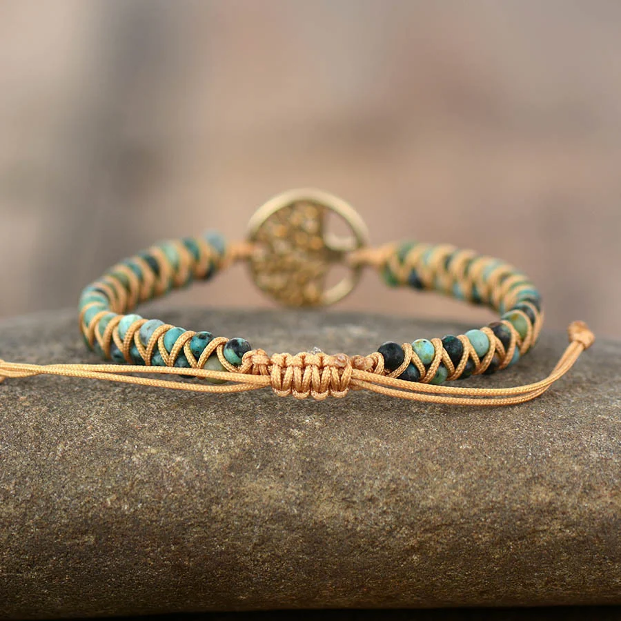 Tree Charm Bracelets African Japser String Braided - Image 3