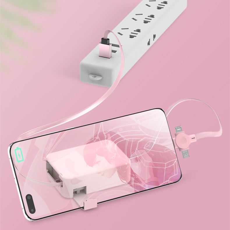 4 in 1 Retractable USB Cable Creative Macaron Type C - Image 5