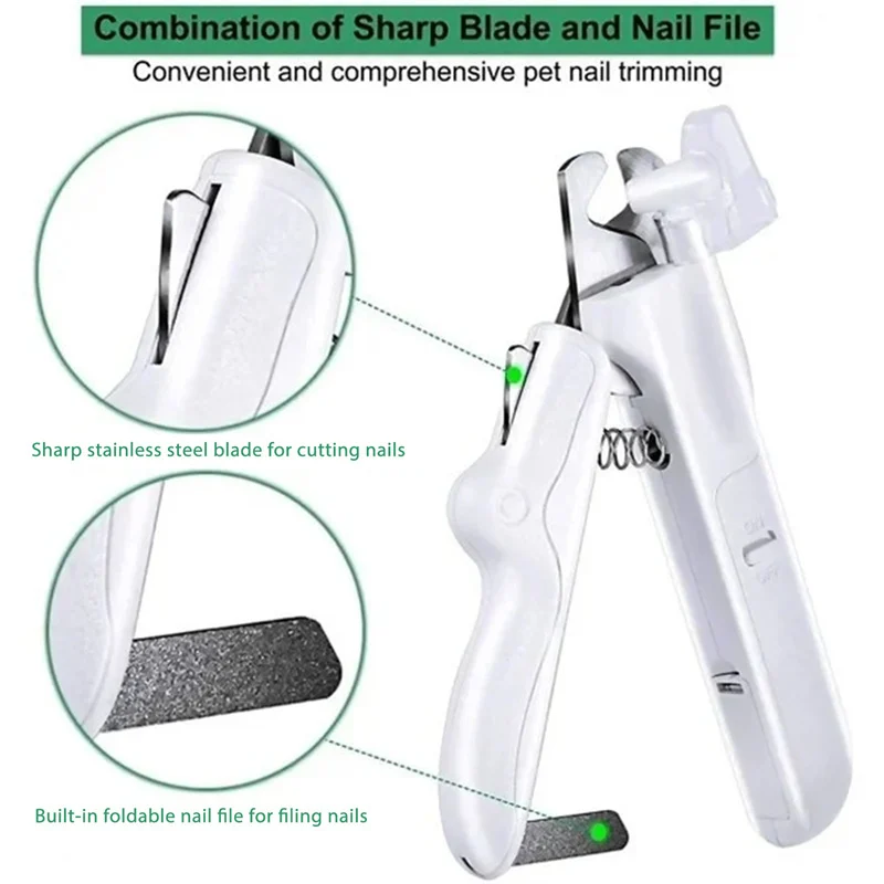 Pet Nail Clippers with LED Light Dogs Cat Nail Scissors - Image 4