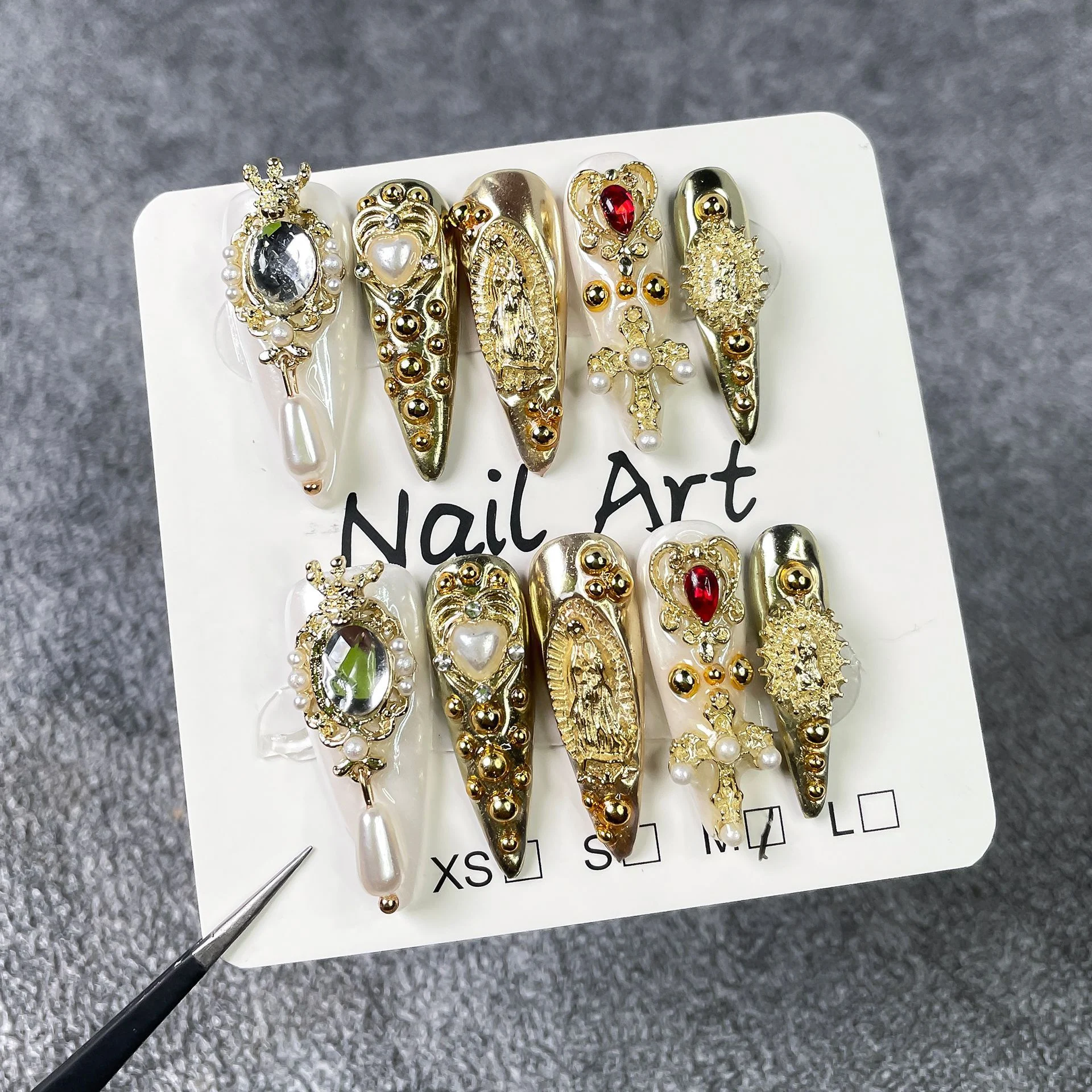Luxury Court-style Heavy-duty Handmade Press-on Nails - Image 2