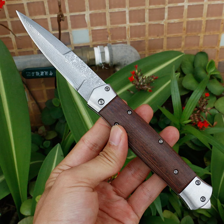 Handmade VG10 Damascus Steel Pocket Folding Hunting - Image 2