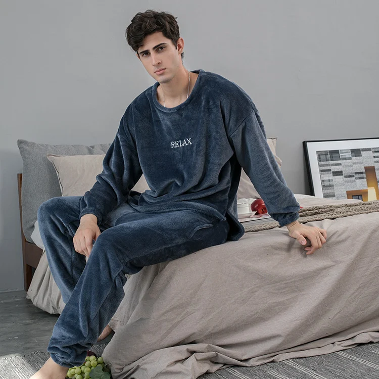 Flannel Pajamas Sets Winter Home Clothes for Women Men - Image 3