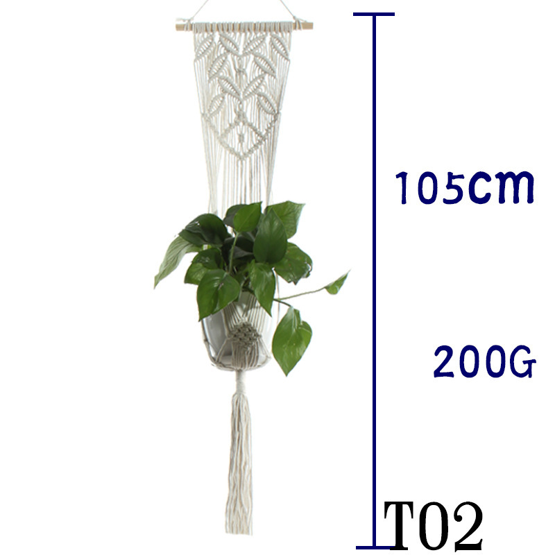 Flower Pot Net Bag Beige Cotton Rope Indoor Plant - Image 10