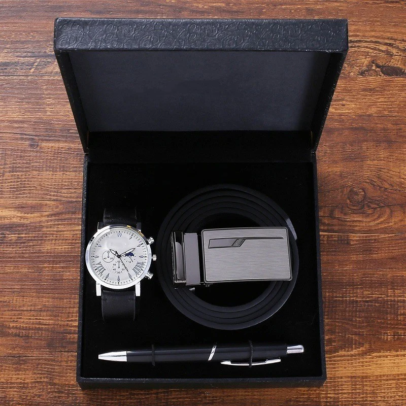 Business Belt Wallet Wrist Watch Pen Gift Box Set for - Image 5