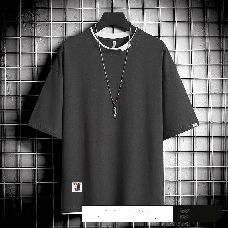 Hong Kong style loose T-shirt men - Image 4