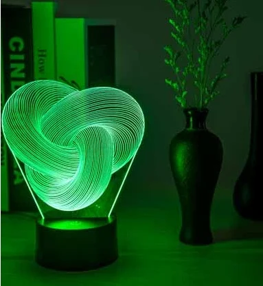 Twist Abstract LED 3D Night Light Touch Colorful - Image 6