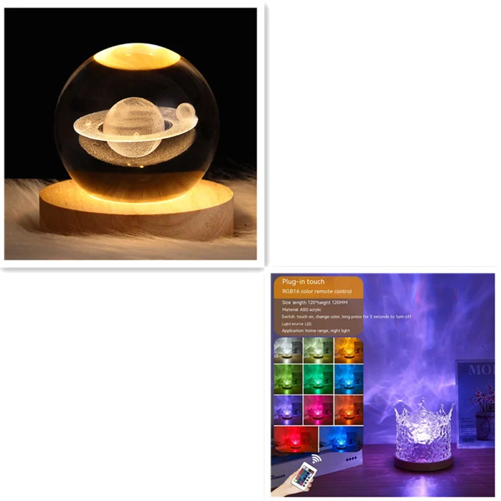 LED Water Ripple Ambient Night Light USB Rotating - Image 7