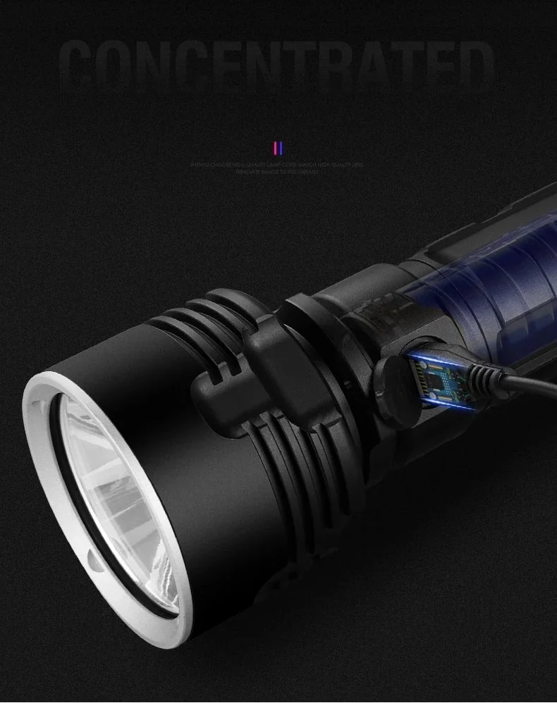 Strong Flashlight Focusing Led Light Rechargeable Super - Image 4