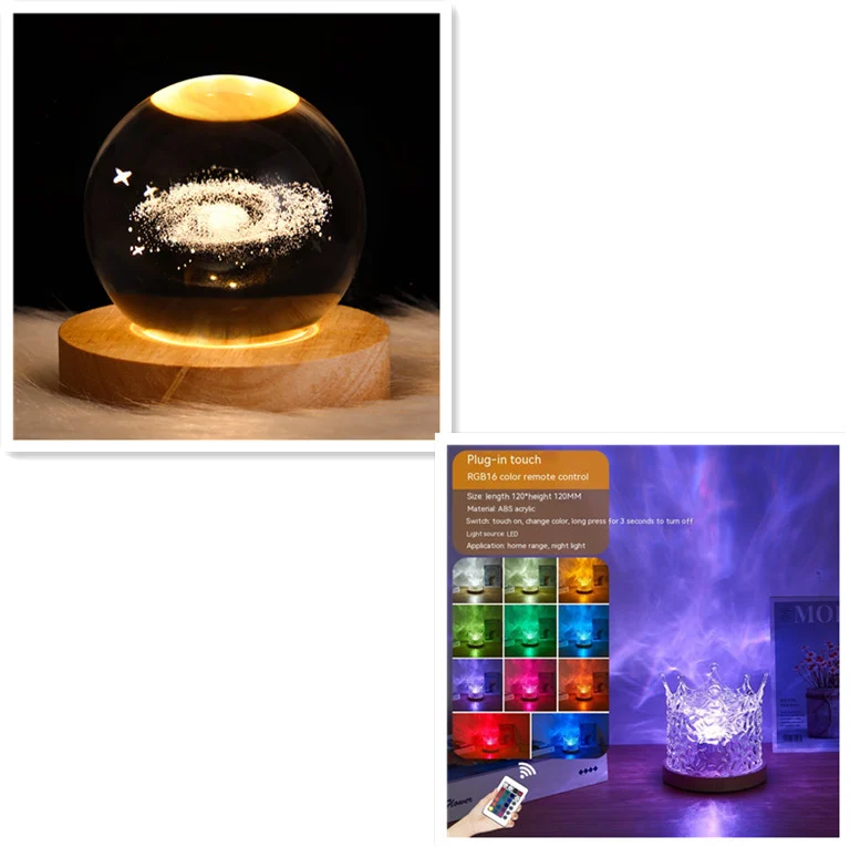LED Water Ripple Ambient Night Light USB Rotating - Image 8