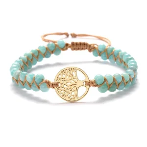 Tree Charm Bracelets African Japser String Braided