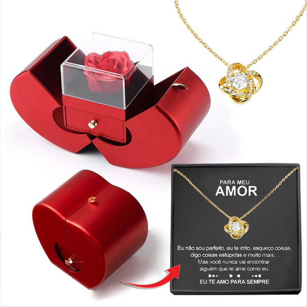 Fashion Jewelry Box Red Apple Christmas Gift Necklace - Image 8
