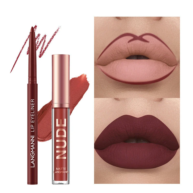 Lip Liner and Lipstick Makeup 12 Pcs Set 6 Matte - Image 6