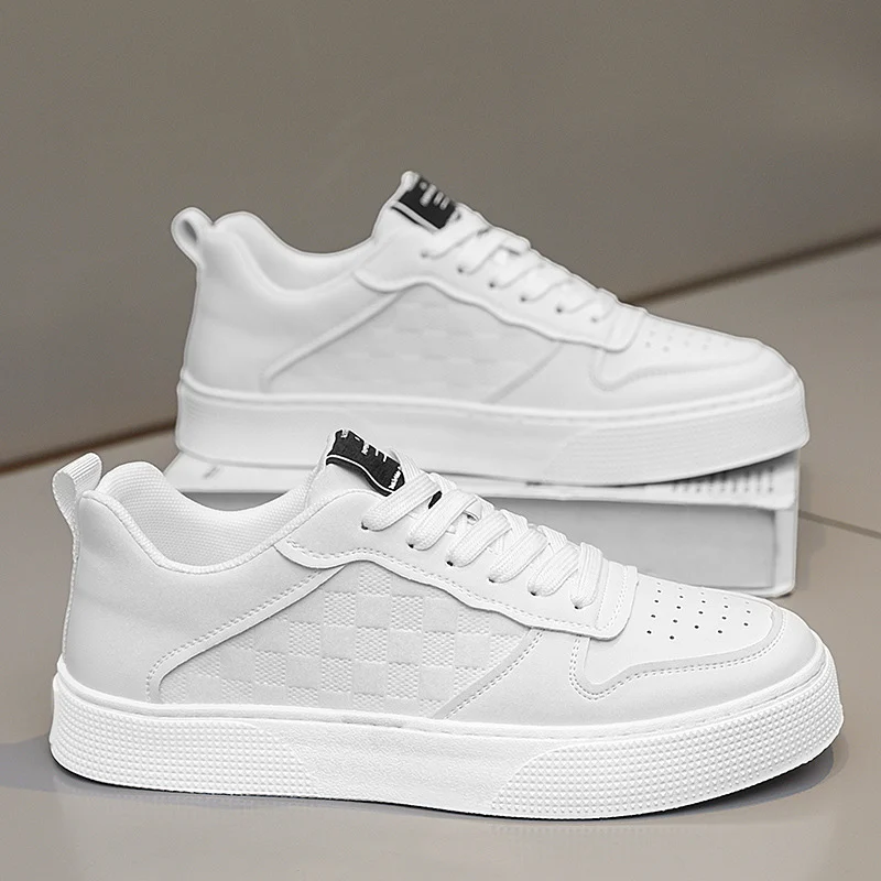 Casual Lace-up Sneakers Men Fashion Breathable Plaid - Image 5