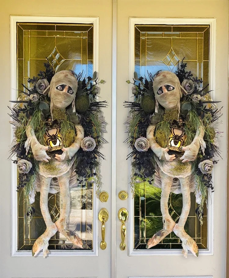 Mummy Halloween Wreath Door Pendant Haunted House - Image 5