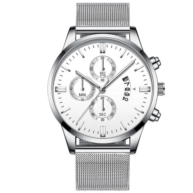 Mens Business Luxury Watches for Men Mesh Band Quartz - Image 8