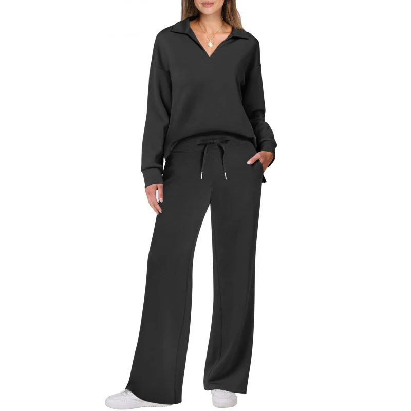 Women's Tracksuit Sports Suit V-neck Long-sleeved - Image 3