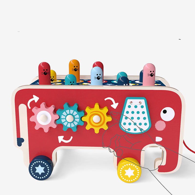 Montessori Toddlers Kids Wooden Pounding Bench Animal - Image 4