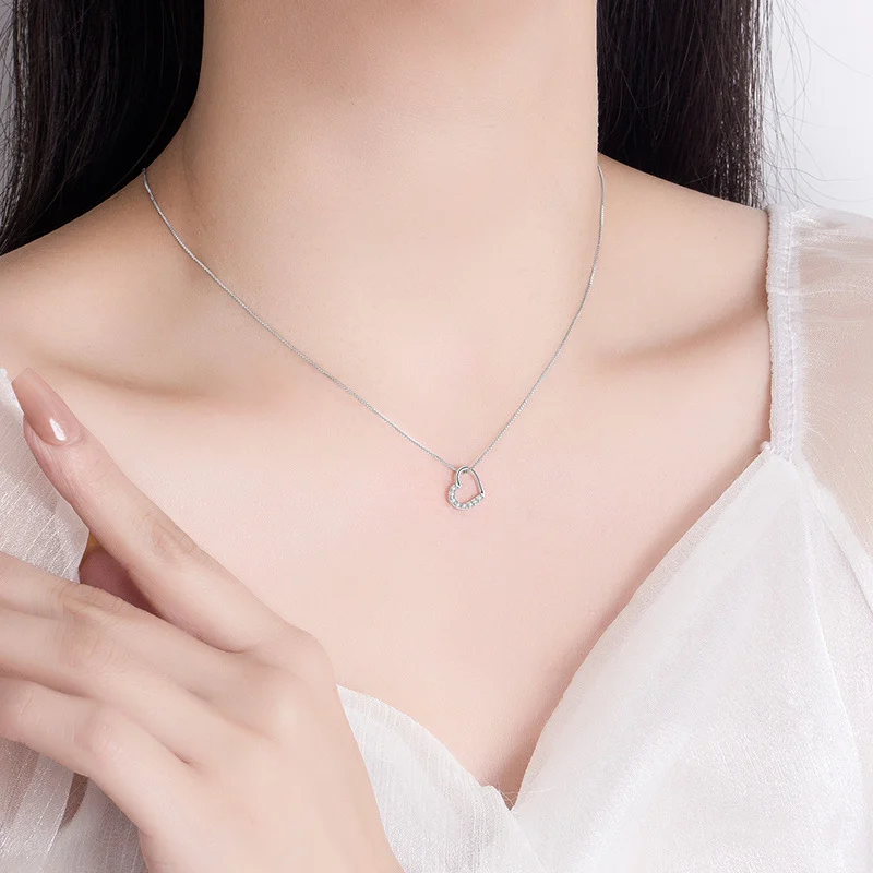 S925 Sterling Silver Love Heart Pendant Necklace for - Image 2