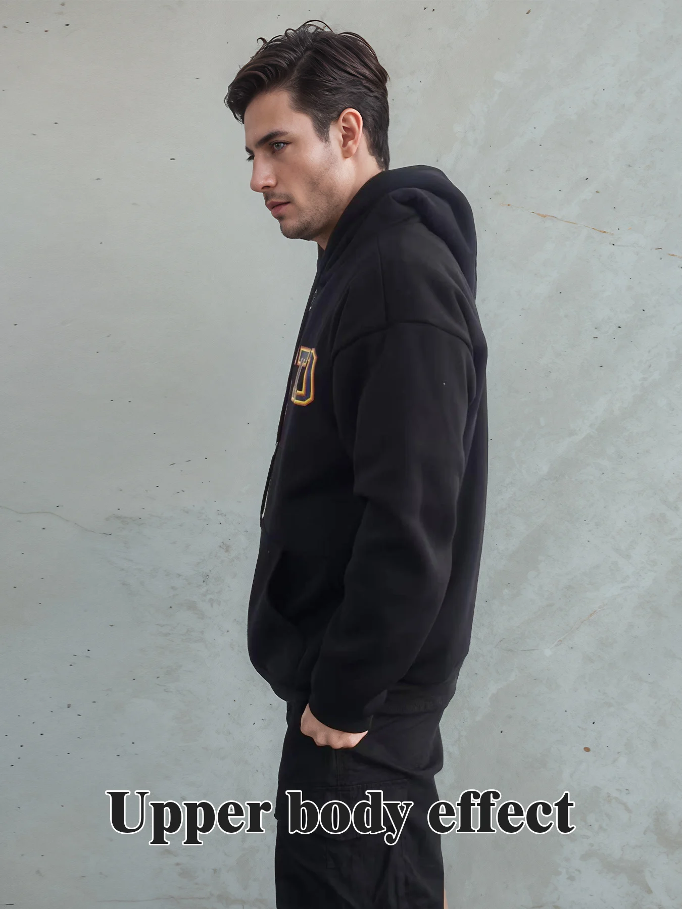 Fashionable Solid Color Long Sleeved Printed Hoodie For Both Men And Women - Image 3