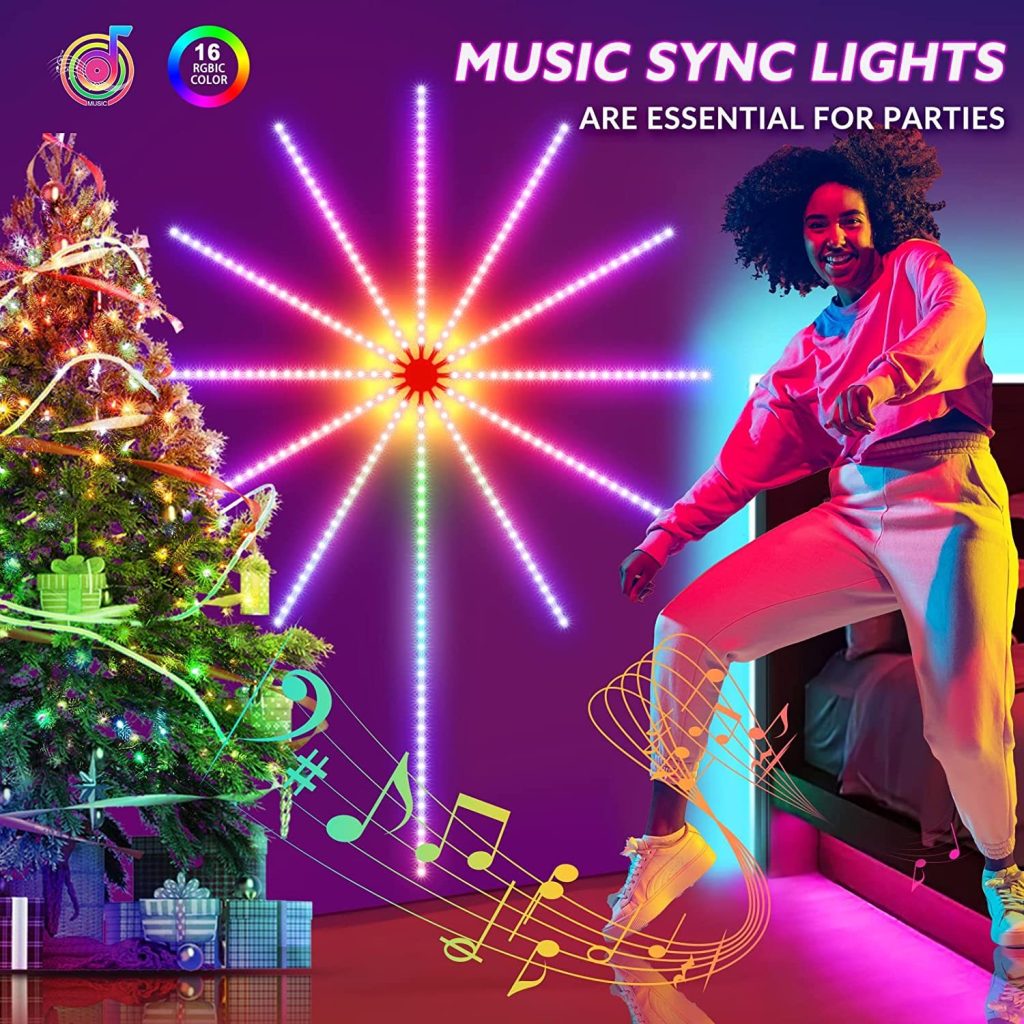 Firework Lights LED Strip Music Sound Sync Color