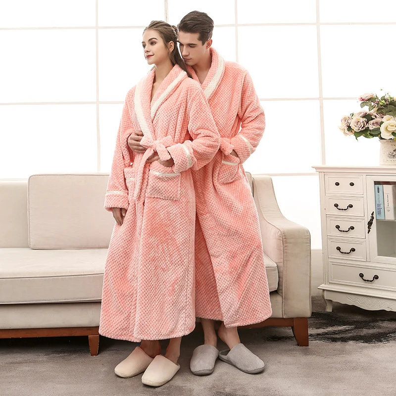 Women Pajamas Couple Gown Bathrobe Winter Robe - Image 3