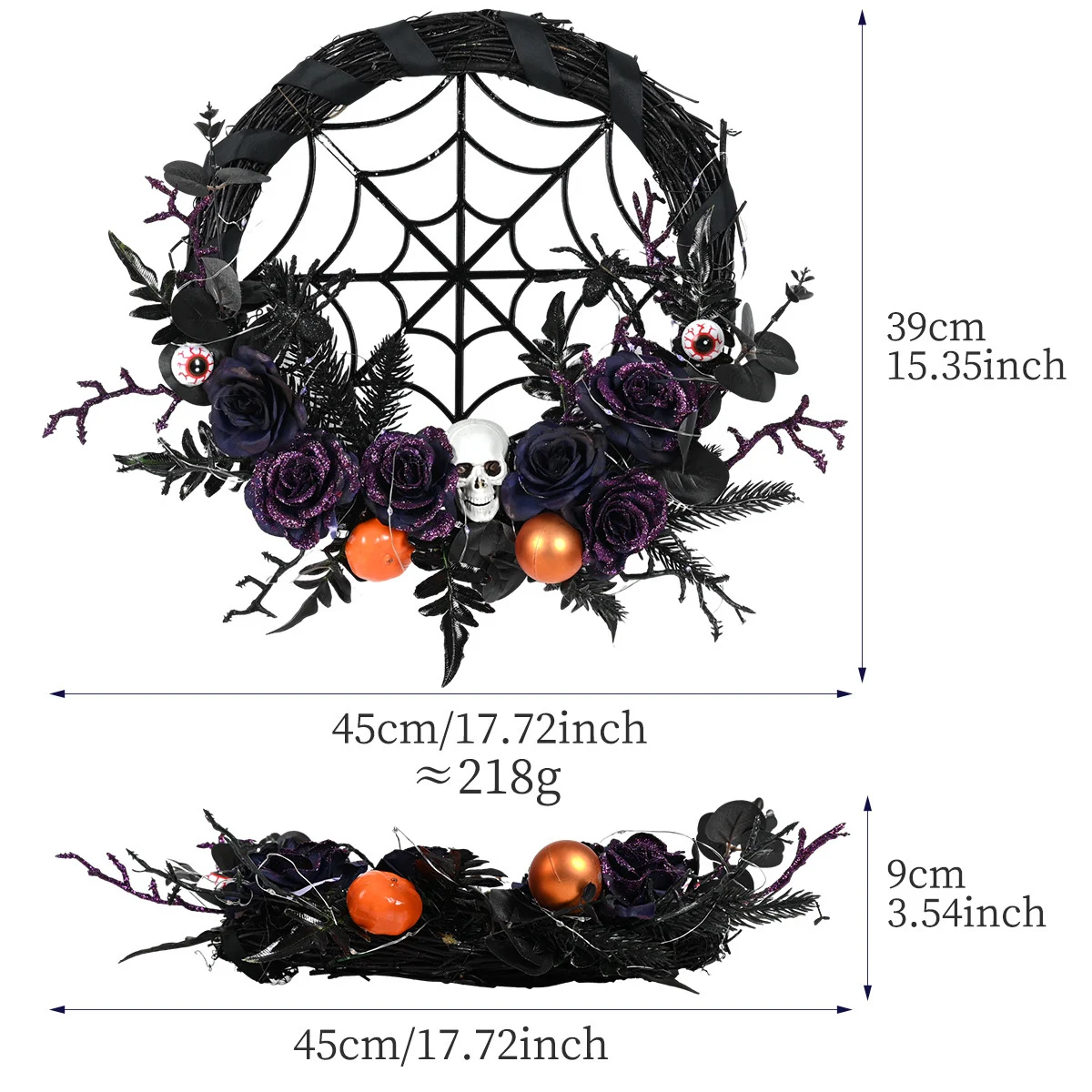 Halloween Decorations Spider Skull Vine Ring Artificial - Image 2