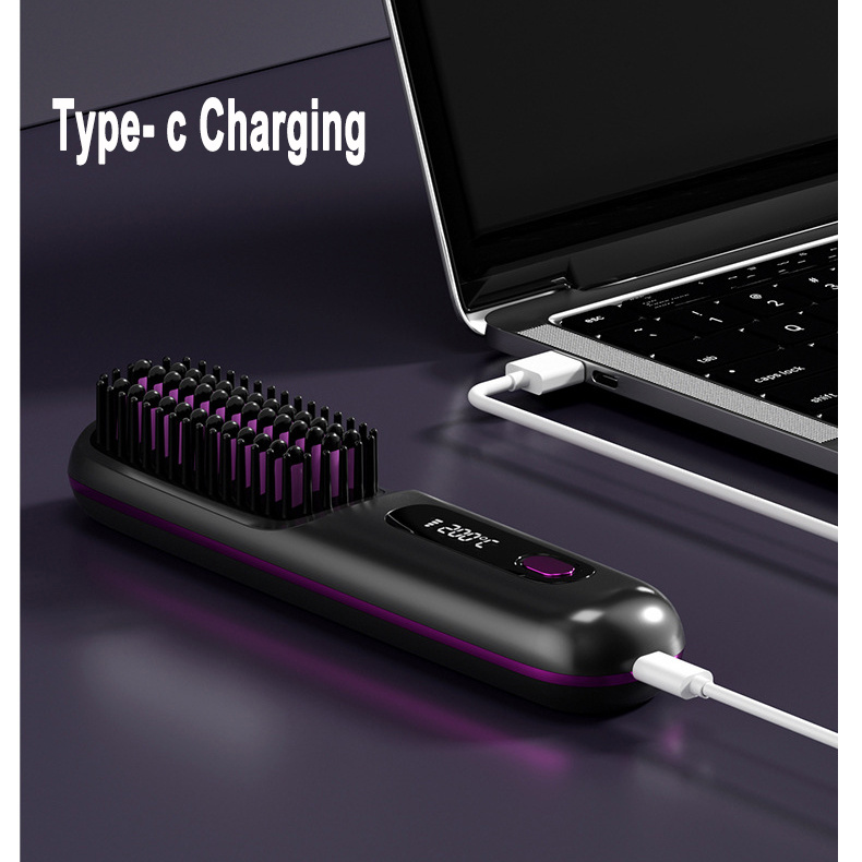 2 in 1 Straight Hair Comb Wireless Hair Straightener - Image 3