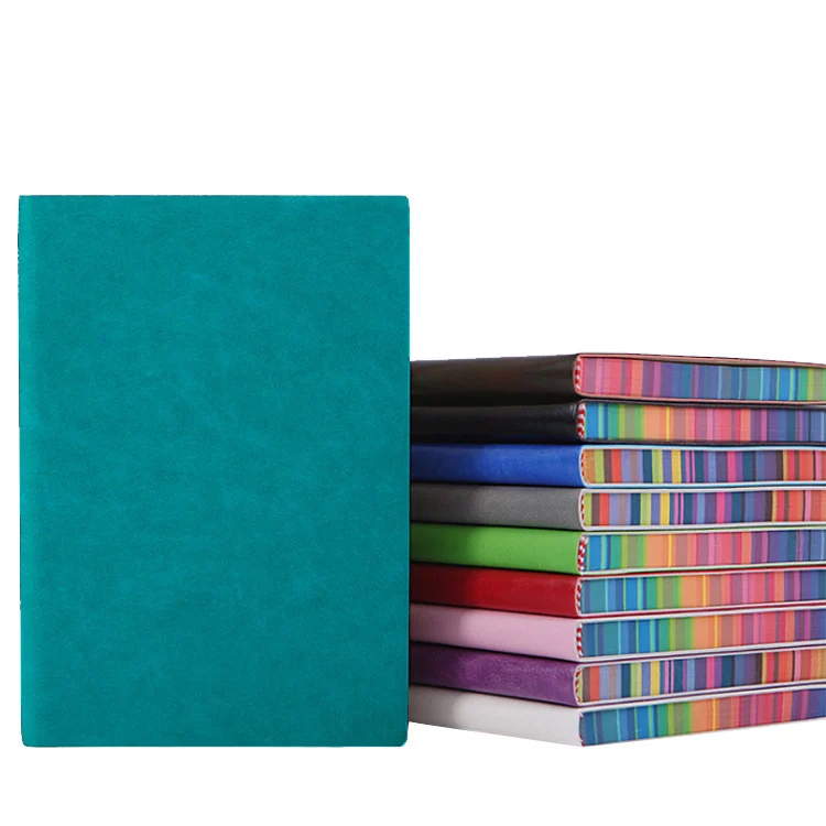 Colorful Rainbow Side A5 Leather Cover Notebook - Image 6
