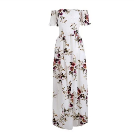 Boho Style Long Dress Women Off Shoulder Beach Summer - Image 3