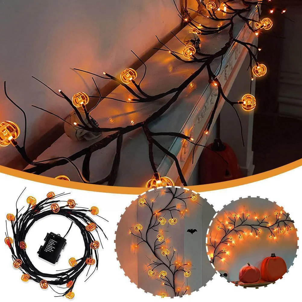 Halloween LED Willow Vine String Light Cool Cartoon Bat - Image 2