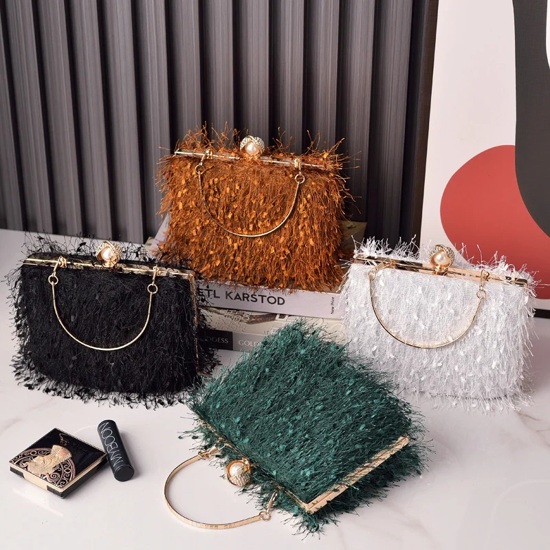 Tassel Handbags Women Dress Party Evening Bag Fashion - Image 5