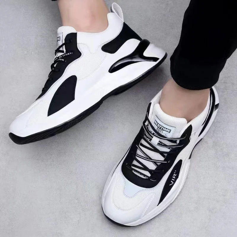 Fashion Black White Sneakers Casual Outdoor Lightweight - Image 5
