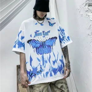 Tide Short-sleeved Butterfly T-shirt Leisure Men