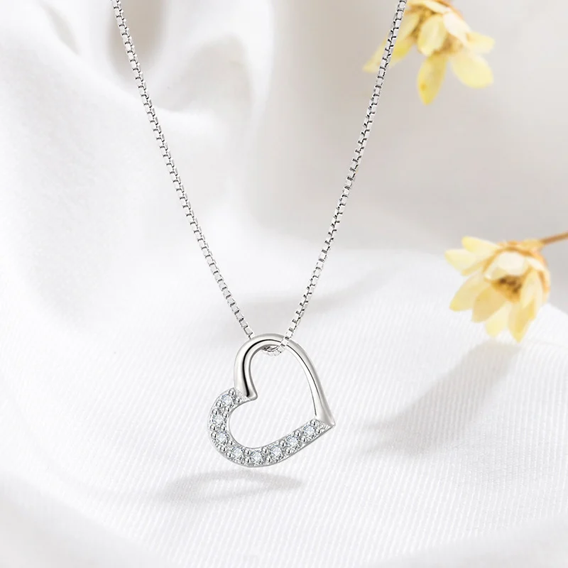 S925 Sterling Silver Love Heart Pendant Necklace for - Image 7